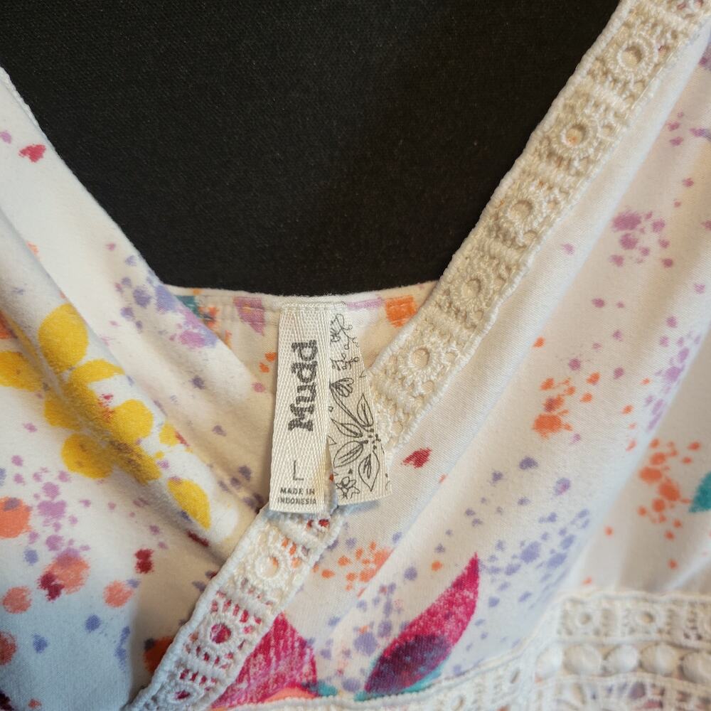 Y2K Mudd Floral Splatter Sundress - Women's Size Large - Picture 3 of 3